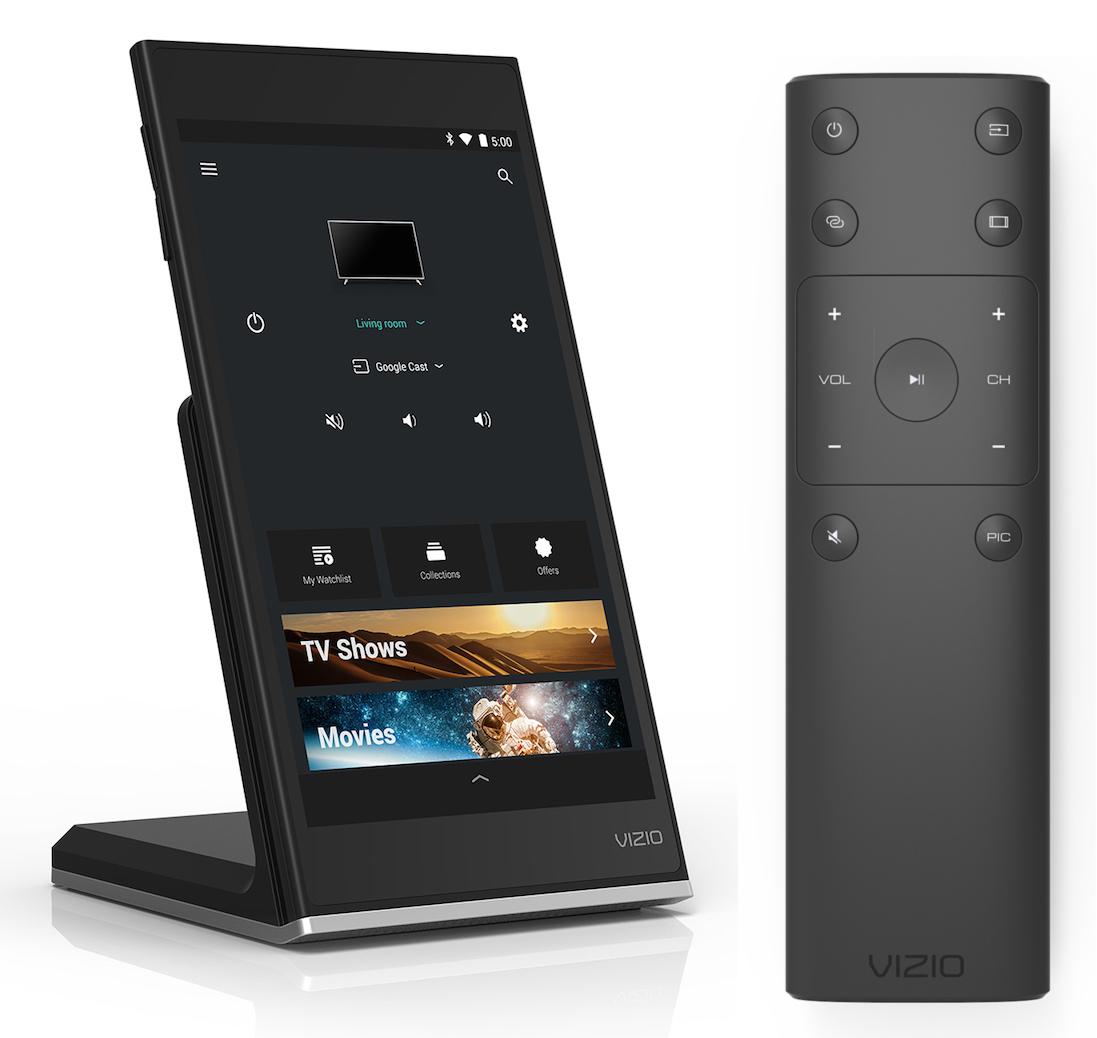 VIZIO P-Series tablet remote, wireless charging station, and IR Remote